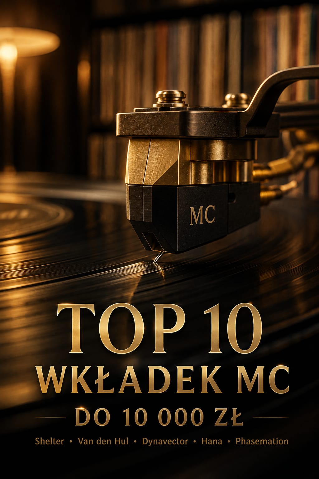 Wkładka MC do 10000 zł – zbliżenie na wkładkę gramofonową MC podczas odtwarzania płyty winylowej