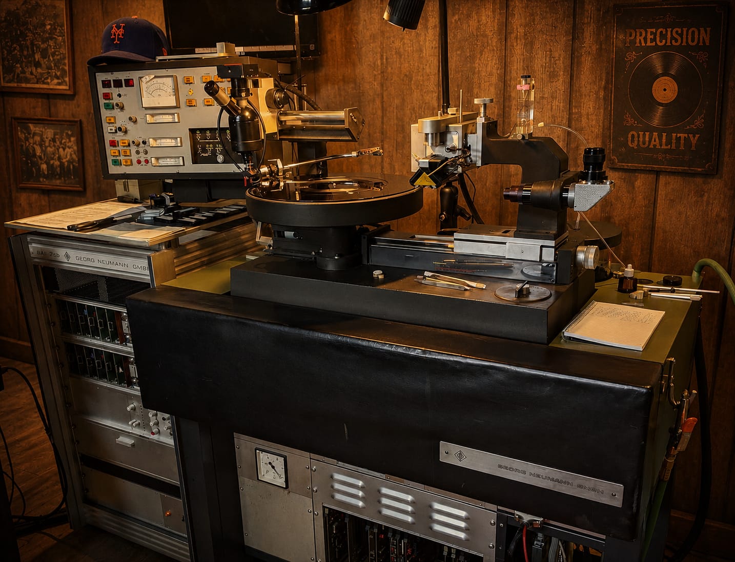 Test pressing – moment prawdy zapisany w rowku 2 Tokarka Neumann VMS-80 używana do nacinania rowka na płycie lakierowej