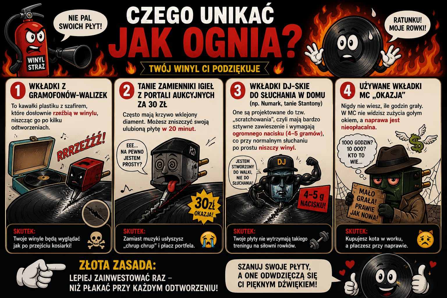 Wkładka gramofonowa MM czy MC? Różnice w brzmieniu 3 czego unikać wkładki gramofonowe błędy niszczące winyle tanie igły dj wkładki porównanie