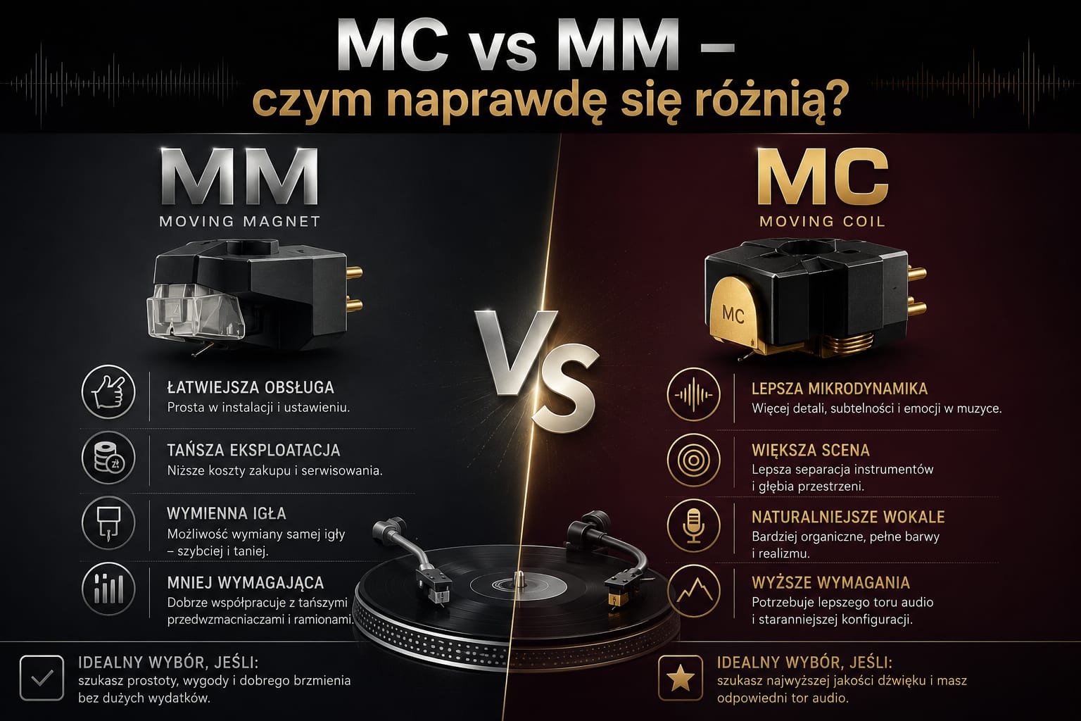 Najlepsza wkładka MC do 2000 zł – czy taki upgrade naprawdę ma sens? 2 MC vs MM – różnice między wkładkami gramofonowymi Moving Coil i Moving Magnet