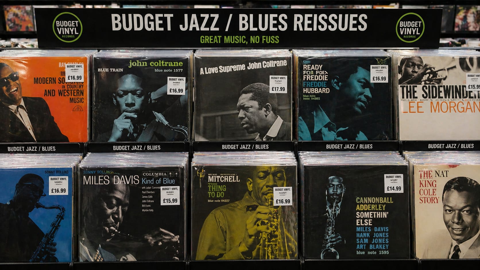 Jak rozpoznać bootlegi i pirackie winyle? Na co uważać 5 grey market winyle tanie reedycje jazz i blues półka sklepowa z płytami winylowymi