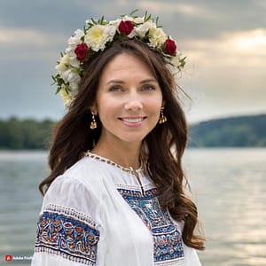 Kobieta uroda słowacka Kobieta uroda słowacka,, zachód słońca, nad wodą
